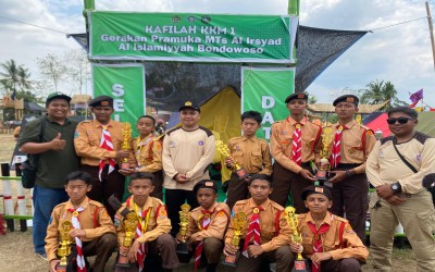 Pertama kali berlaga di Bangkit Madaris, Gerakan Pramuka Penggalang MTs Al Irsyad Borong Piala hingga Juara Umum